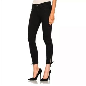Rag & Bone Stevie Cropped Skinny Jean Tie Hem Cola Black NWT
